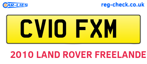 CV10FXM are the vehicle registration plates.