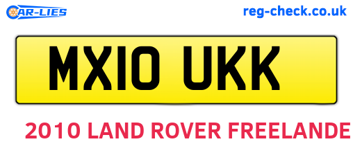 MX10UKK are the vehicle registration plates.