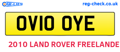OV10OYE are the vehicle registration plates.