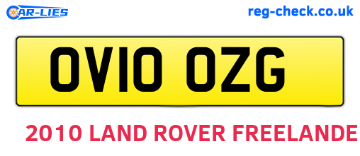 OV10OZG are the vehicle registration plates.