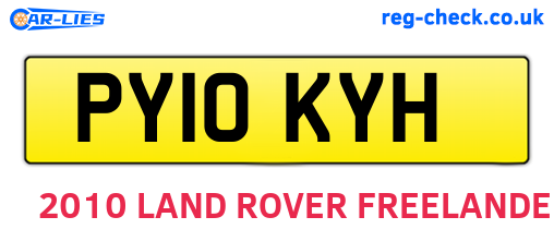 PY10KYH are the vehicle registration plates.