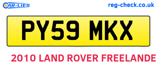 PY59MKX are the vehicle registration plates.
