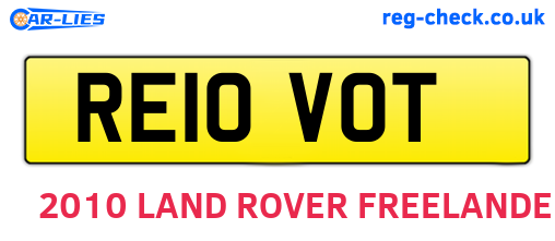 RE10VOT are the vehicle registration plates.