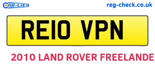 RE10VPN are the vehicle registration plates.