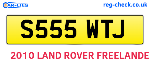 S555WTJ are the vehicle registration plates.
