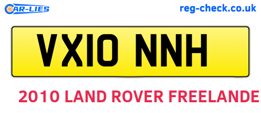 VX10NNH are the vehicle registration plates.