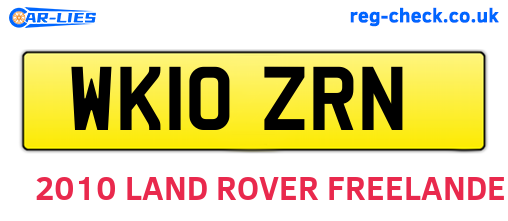 WK10ZRN are the vehicle registration plates.