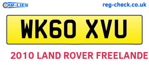 WK60XVU are the vehicle registration plates.