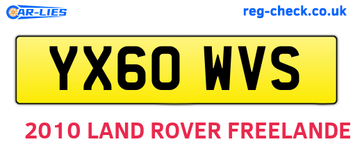 YX60WVS are the vehicle registration plates.