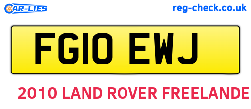 FG10EWJ are the vehicle registration plates.