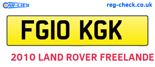 FG10KGK are the vehicle registration plates.