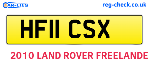 HF11CSX are the vehicle registration plates.
