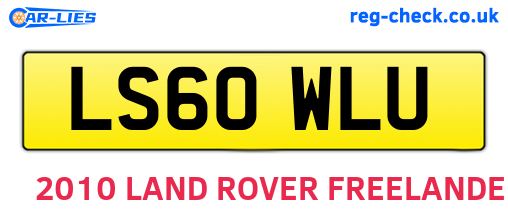LS60WLU are the vehicle registration plates.