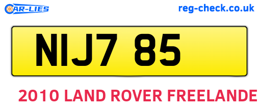 NIJ785 are the vehicle registration plates.
