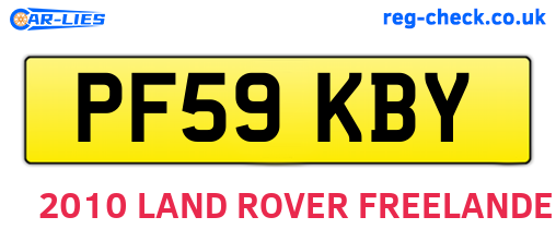 PF59KBY are the vehicle registration plates.