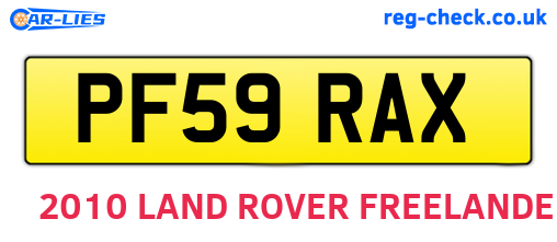 PF59RAX are the vehicle registration plates.