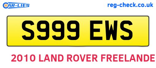 S999EWS are the vehicle registration plates.