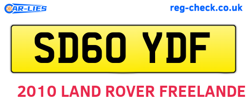 SD60YDF are the vehicle registration plates.