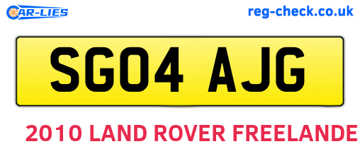 SG04AJG are the vehicle registration plates.