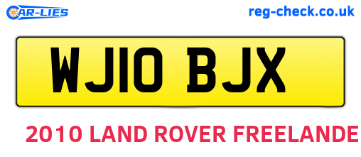 WJ10BJX are the vehicle registration plates.