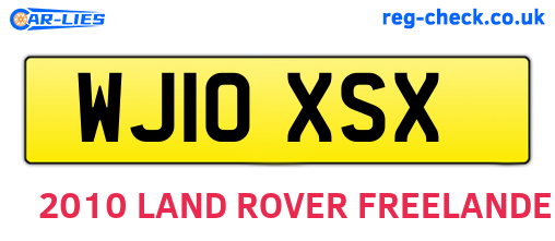 WJ10XSX are the vehicle registration plates.