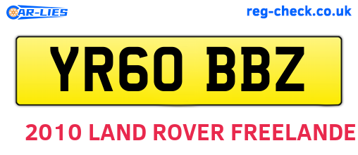 YR60BBZ are the vehicle registration plates.