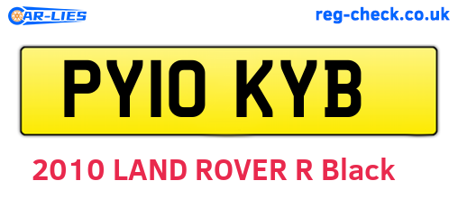 PY10KYB are the vehicle registration plates.