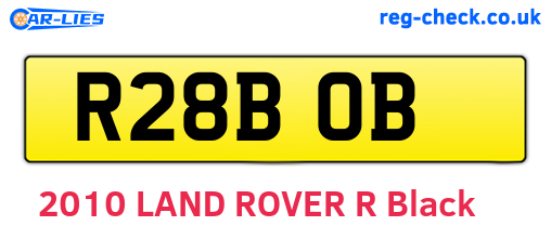 R28BOB are the vehicle registration plates.