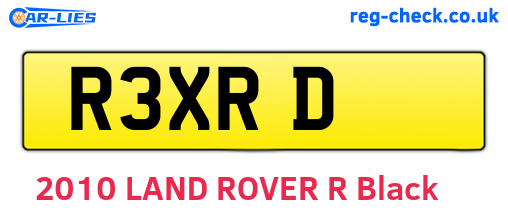 R3XRD are the vehicle registration plates.