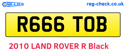 R666TOB are the vehicle registration plates.