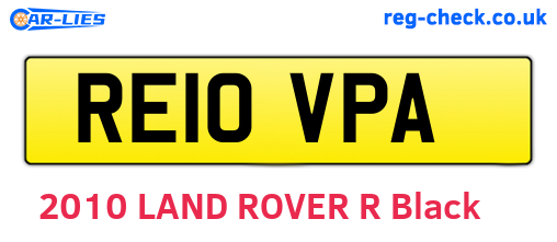 RE10VPA are the vehicle registration plates.