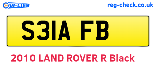 S31AFB are the vehicle registration plates.