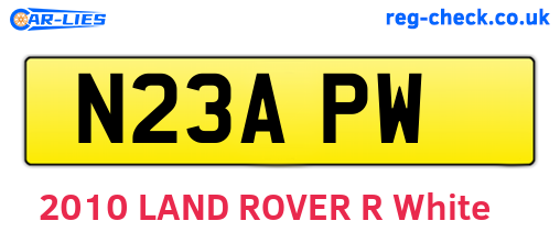 N23APW are the vehicle registration plates.
