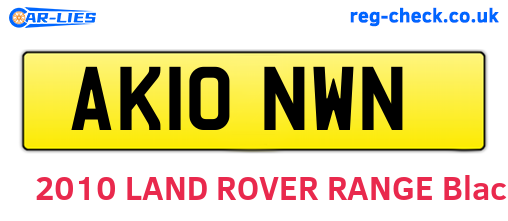 AK10NWN are the vehicle registration plates.