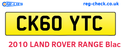 CK60YTC are the vehicle registration plates.
