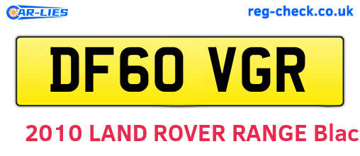 DF60VGR are the vehicle registration plates.