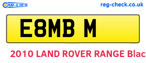 E8MBM are the vehicle registration plates.