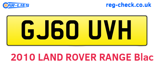GJ60UVH are the vehicle registration plates.