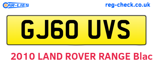 GJ60UVS are the vehicle registration plates.