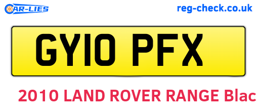 GY10PFX are the vehicle registration plates.
