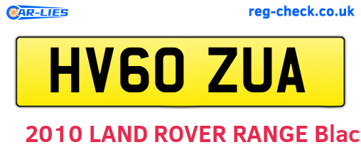 HV60ZUA are the vehicle registration plates.