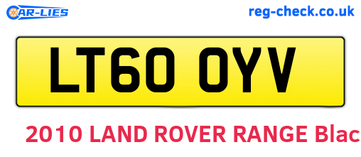 LT60OYV are the vehicle registration plates.