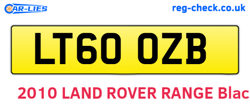 LT60OZB are the vehicle registration plates.