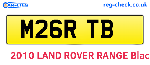 M26RTB are the vehicle registration plates.