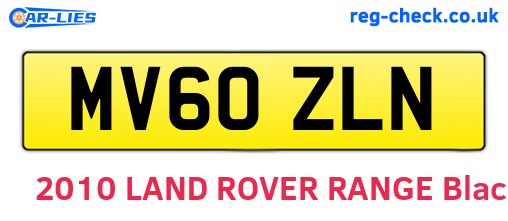 MV60ZLN are the vehicle registration plates.