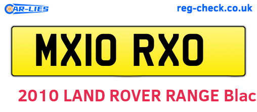 MX10RXO are the vehicle registration plates.