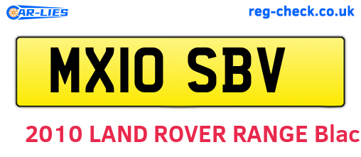 MX10SBV are the vehicle registration plates.