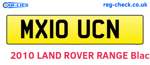 MX10UCN are the vehicle registration plates.