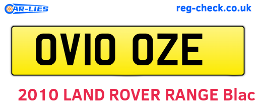 OV10OZE are the vehicle registration plates.