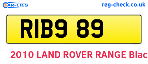 RIB989 are the vehicle registration plates.